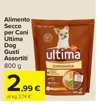 Carrefour Alimento Secco per Cani Ultima Dog Gusti Assortiti offerta