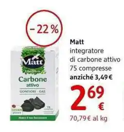 dm drogerie markt Matt integratore di carbone attivo offerta