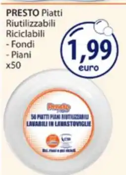 Acqua & Sapone PRESTO Piatti Riutilizzabili Riciclabili offerta