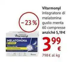dm drogerie markt Vitarmonyl integratore di melatonina gusto menta offerta