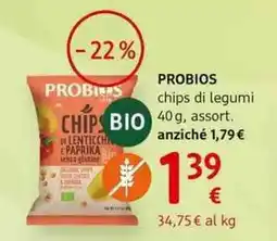 dm drogerie markt PROBIOS chips di legumi offerta