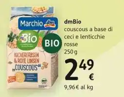 dm drogerie markt dmBio couscous a base di ceci e lenticchie rosse offerta