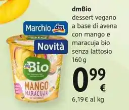 dm drogerie markt dmBio dessert vegano a base di avena con mango e maracuja bio senza lattosio offerta