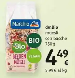 dm drogerie markt dmBio muesli con bacche offerta