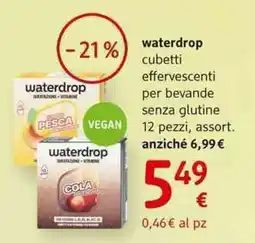 dm drogerie markt waterdrop cubetti effervescenti per bevande senza glutine offerta