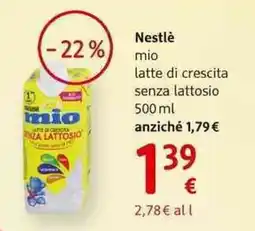 dm drogerie markt Nestlè mio latte di crescita senza lattosio offerta