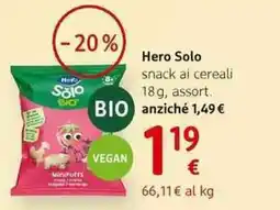 dm drogerie markt Hero Solo snack ai cereali offerta
