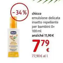 dm drogerie markt chicco emulsione delicata insetto repellente per bambini 0+ 100 ml offerta