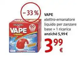 dm drogerie markt VAPE elettro-emanatore liquido per zanzare base + 1 ricarica offerta