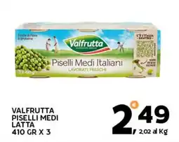 Extra Supermercati Valfrutta piselli medi latta offerta