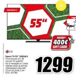 MediaWorld LG Smart TV 55"' 55G56LS offerta