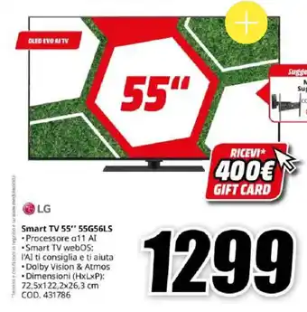 MediaWorld LG Smart TV 55"' 55G56LS offerta