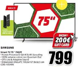 MediaWorld SAMSUNG Smart TV 75" 75Q7F offerta
