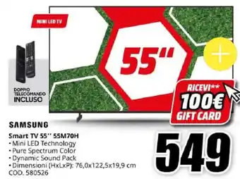 MediaWorld SAMSUNG Smart TV 55"* 55M70H offerta
