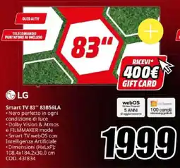 MediaWorld LG Smart TV 83" 83B56LA offerta