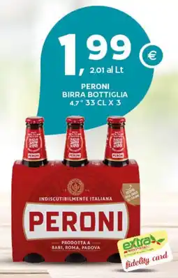 Extra Supermercati Peroni birra bottiglia 4,7° offerta