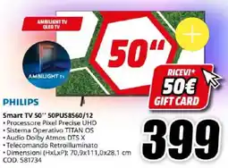 MediaWorld PHILIPS Smart TV 50" 50PUS8560/12 offerta