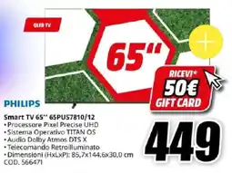 MediaWorld PHILIPS Smart TV 65" 65PUS7810/12 offerta