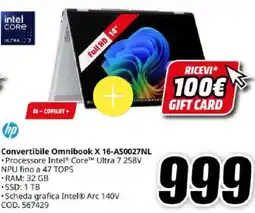MediaWorld hp Convertibile Omnibook X 16-AS0027NL offerta