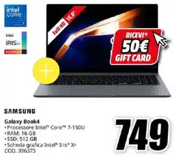 MediaWorld SAMSUNG Galaxy Book4 offerta