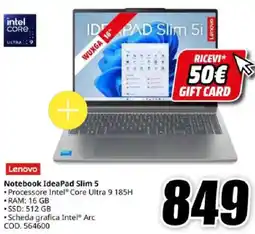 MediaWorld Lenovo Notebook IdeaPad Slim 5 offerta