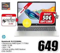 MediaWorld hp Notebook 15-FC0108NL offerta