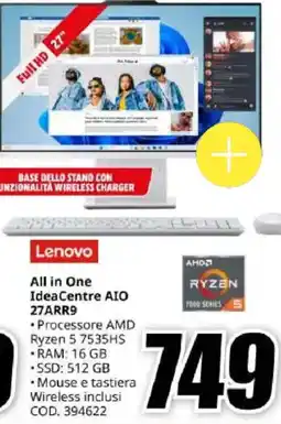 MediaWorld Lenovo All in One IdeaCentre AIO 27ARR9 offerta