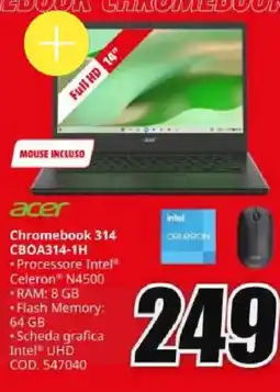 MediaWorld acer Celeron N4500 RAM: 8 GB offerta