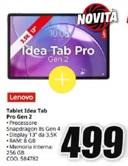 MediaWorld Lenovo Tablet Idea Tab Pro Gen 2 offerta