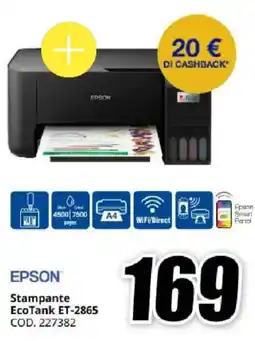 MediaWorld EPSON Stampante EcoTank ET-2865 offerta