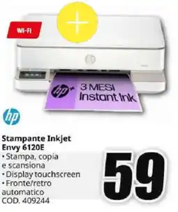 MediaWorld hp Stampante Inkjet Envy 6120E offerta