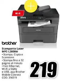 MediaWorld brother Stampante Laser MFC-L2800W offerta