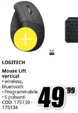 MediaWorld LOGITECH Mouse Lift vertical offerta