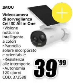 MediaWorld IMOU Videocamera di sorveglianza Cell 3C All in One offerta