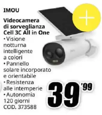 MediaWorld IMOU Videocamera di sorveglianza Cell 3C All in One offerta