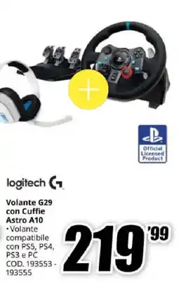 MediaWorld logitech Volante G29 con Cuffie Astro A10 offerta