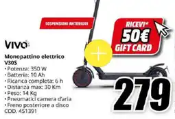 MediaWorld VIVO Monopattino elettrico V30S offerta