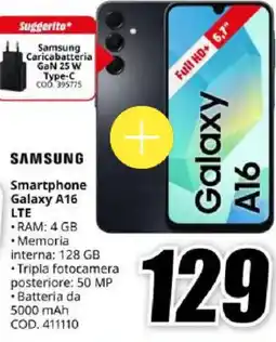 MediaWorld SAMSUNG Smartphone Galaxy A16 LTE offerta