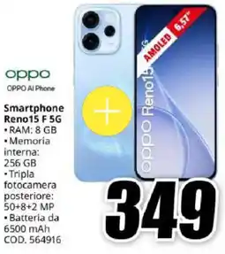 MediaWorld OPPO AI Phone Smartphone Reno15 F 5G offerta