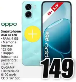 MediaWorld oppo Smartphone A6X 4+128 offerta