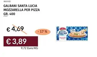 Prezzemolo e Vitale Galbani santa lucia mozzarella per pizza offerta
