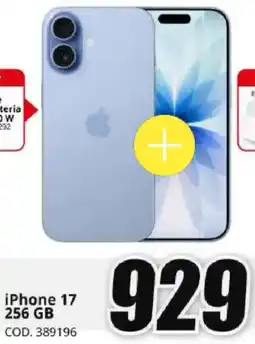 MediaWorld iPhone 17 256 GB offerta