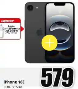 MediaWorld iPhone 16E offerta