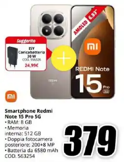 MediaWorld mi Smartphone Redmi Note 15 Pro 5G offerta