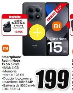 MediaWorld mi Smartphone Redmi Note 15 5G 6+128 offerta