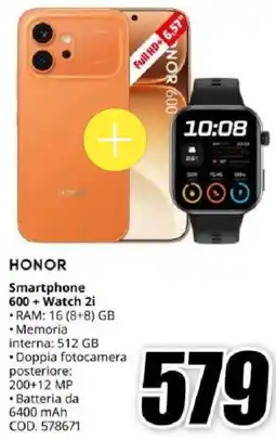 MediaWorld HONOR Smartphone 600+ Watch 2i offerta