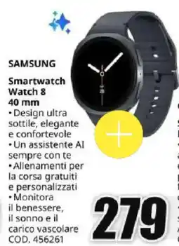 MediaWorld SAMSUNG Smartwatch Watch 8 40 mm offerta