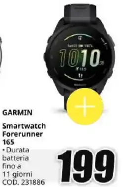 MediaWorld GARMIN Smartwatch Forerunner 165 offerta