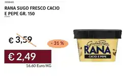 Prezzemolo e Vitale Rana sugo fresco cacio e pepe offerta