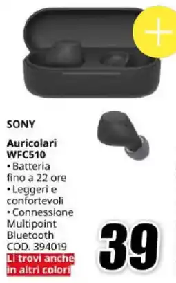 MediaWorld SONY Auricolari WFC510 offerta